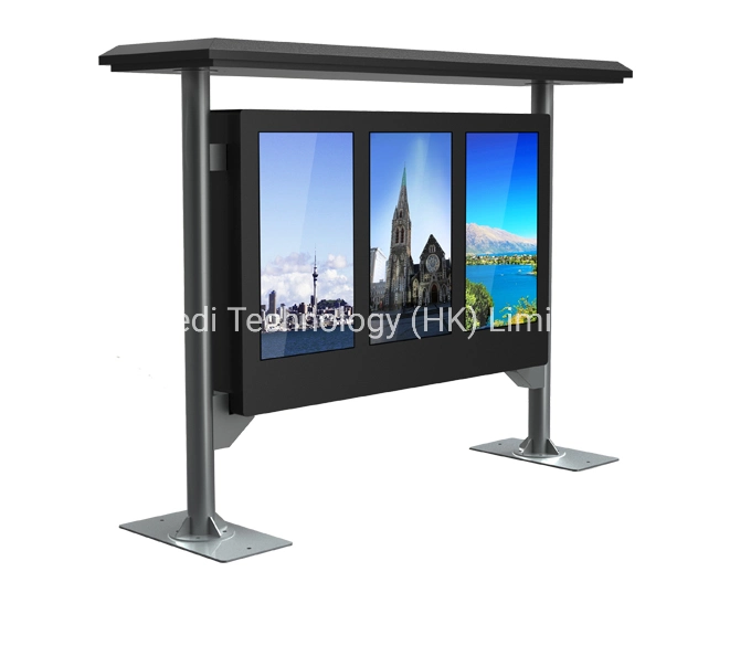 Dedi 65" X 3 AC Cooling Screen in Portrait 4K Outdoor LCD Display